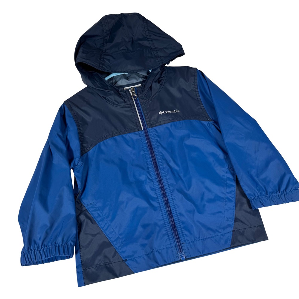 Columbia Glennaker Rain Jacket Kids 3T Blue Hooded Windbreaker RD3416 | Toddler